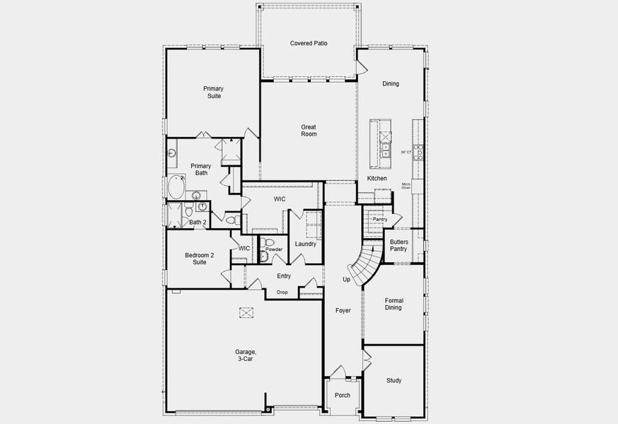 2D floor plan layout for the Travis by Taylor Morrison in Silverleaf 60s, Cedar Creek, TX (Image 3).