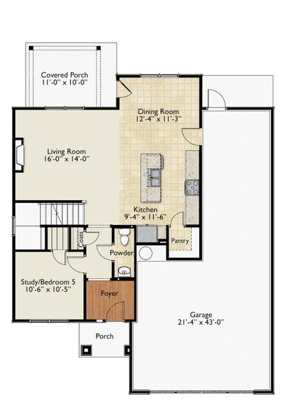 2D floor plan layout of this home in Holly Ridge, Greenville, SC (Image 3).