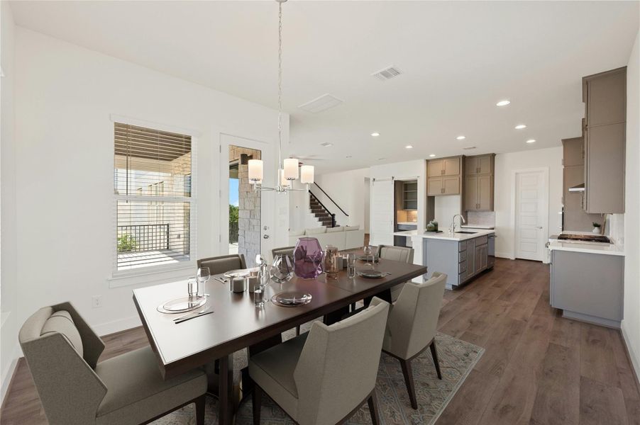 Furnished interior view inside a new home in Rough Hollow, Lakeway (Image 9). Furnished interior view inside a new home in Rough Hollow, Lakeway (Image 9).