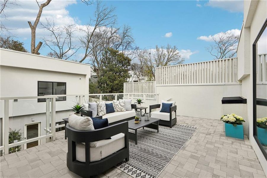 Exterior details and patio area of a home in , Atlanta (Image 26).