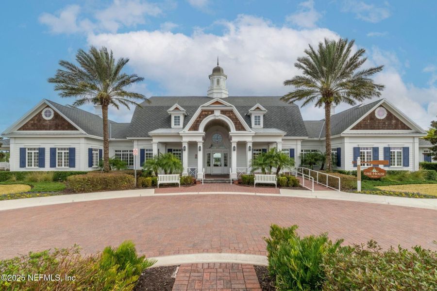 Front exterior of a new home in Beacon Lake, St. Augustine, FL, highlighting curb appeal (Image 19).