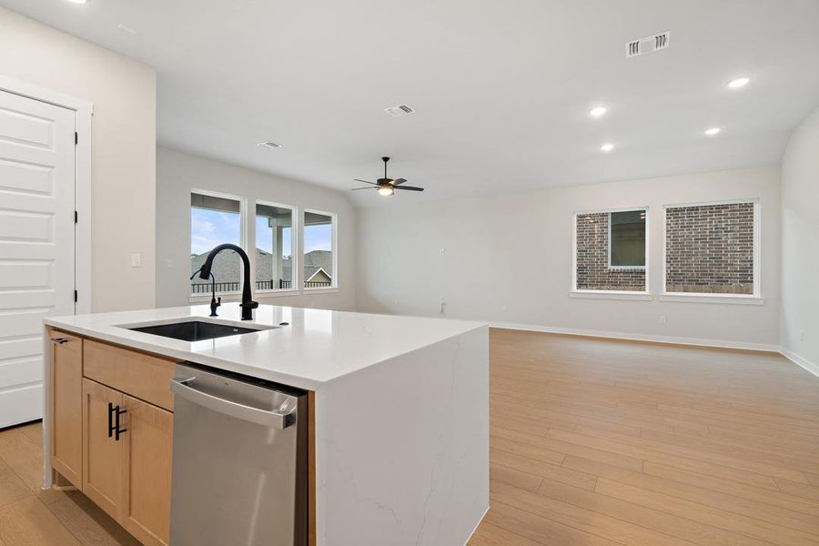 Furnished interior view inside a new home in Park Collection at Lariat, Liberty Hill (Image 8). Furnished interior view inside a new home in Park Collection at Lariat, Liberty Hill (Image 8).