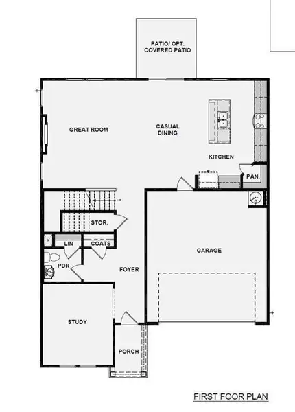 2D floor plan layout of this home in Reserve at Gum Springs, Jefferson, GA (Image 3).