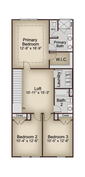 2D floor plan layout for the Comet by McKinley Homes in Kinsley, Wake Forest, NC (Image 4).