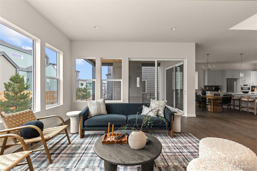 Furnished interior view inside a new home in Lyric at Ridgegate, Lone Tree (Image 33).