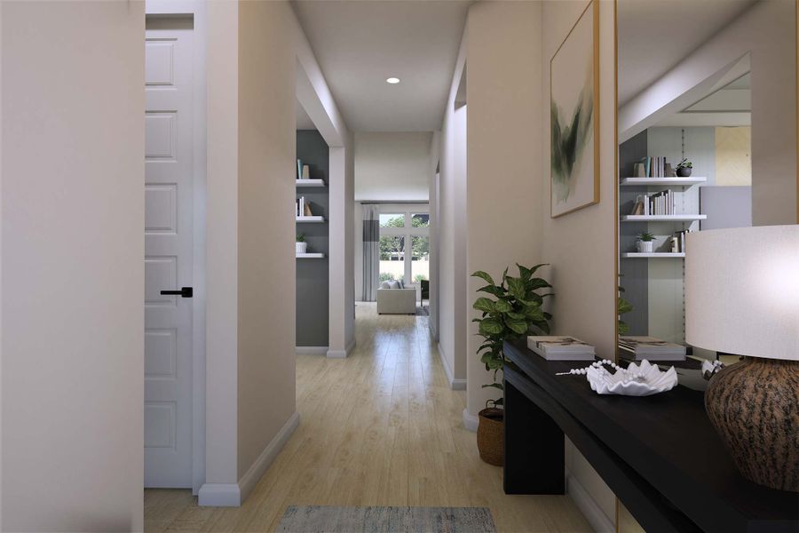 Representative furnished interior of a home built from the The Rose by David Weekley Homes in Two Step Farm 50', Montgomery (Image 6).