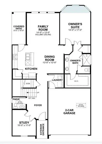 2D floor plan layout of this home in Cascades at Onion Creek, Austin, TX (Image 5). 2D floor plan layout of this home in Cascades at Onion Creek, Austin, TX (Image 5).