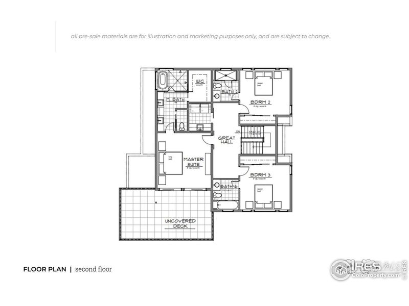 Second Floor Plan (for illustration and marketing purposes only, and are subject to change.)