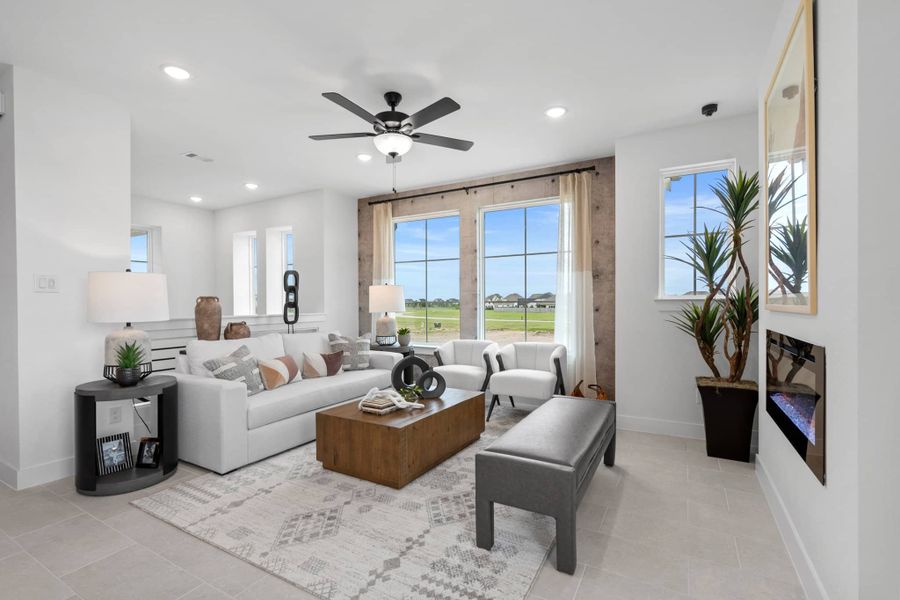 Furnished interior view inside a new home in Bridgeland, Cypress (Image 7). Furnished interior view inside a new home in Bridgeland, Cypress (Image 7).