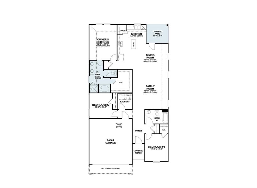 2D floor plan layout of this home in Cascades at Onion Creek, Austin, TX (Image 2). 2D floor plan layout of this home in Cascades at Onion Creek, Austin, TX (Image 2).