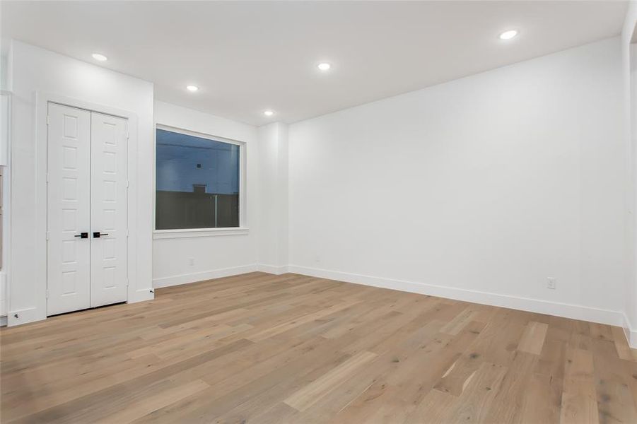 Spare room with recessed lighting and light wood finished floors Spare room with recessed lighting and light wood finished floors