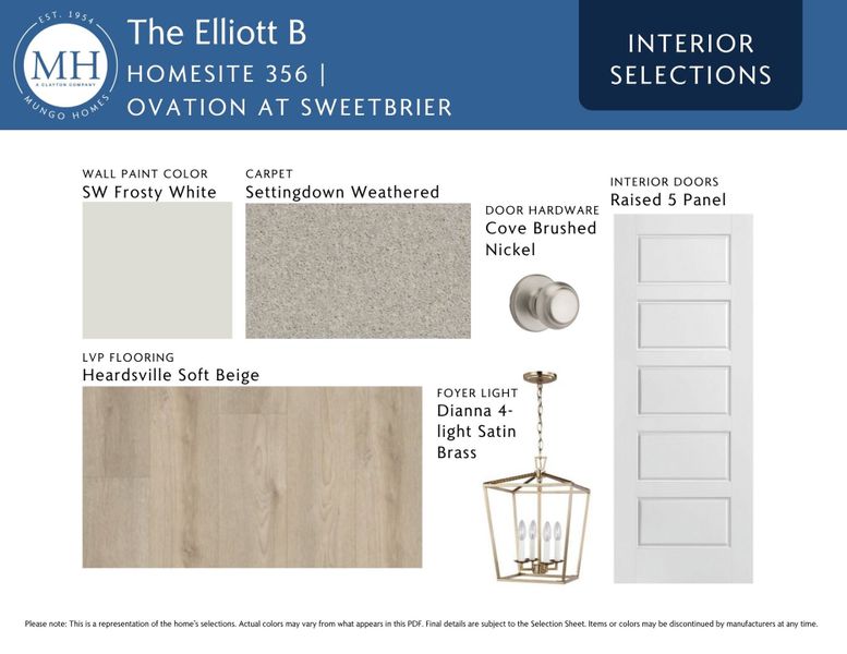 Sample of building materials used in homes in Ovation at Sweetbrier, Durham (Image 5). Sample of building materials used in homes in Ovation at Sweetbrier, Durham (Image 5).