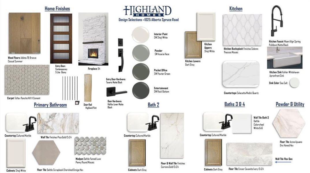 Sample of building materials used in homes in Wildflower Ranch, Justin (Image 26).