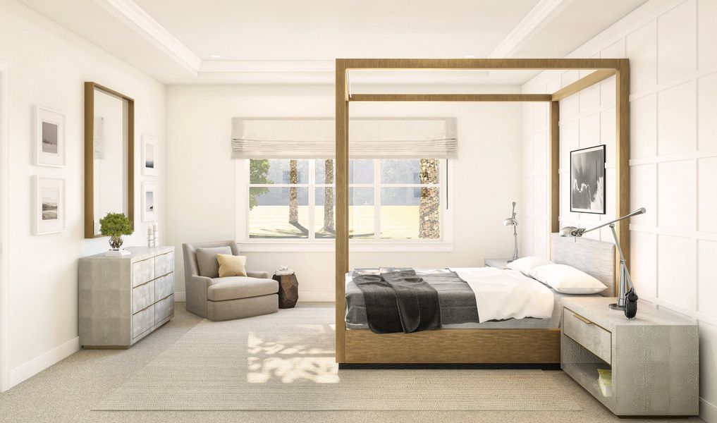 Primary suite with feature wall