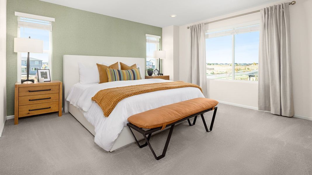 Representative furnished interior of a home built from the 3502 by Risewell Homes in The Cottages Collection at Ridgeline Vista, Brighton (Image 6). Representative furnished interior of a home built from the 3502 by Risewell Homes in The Cottages Collection at Ridgeline Vista, Brighton (Image 6).