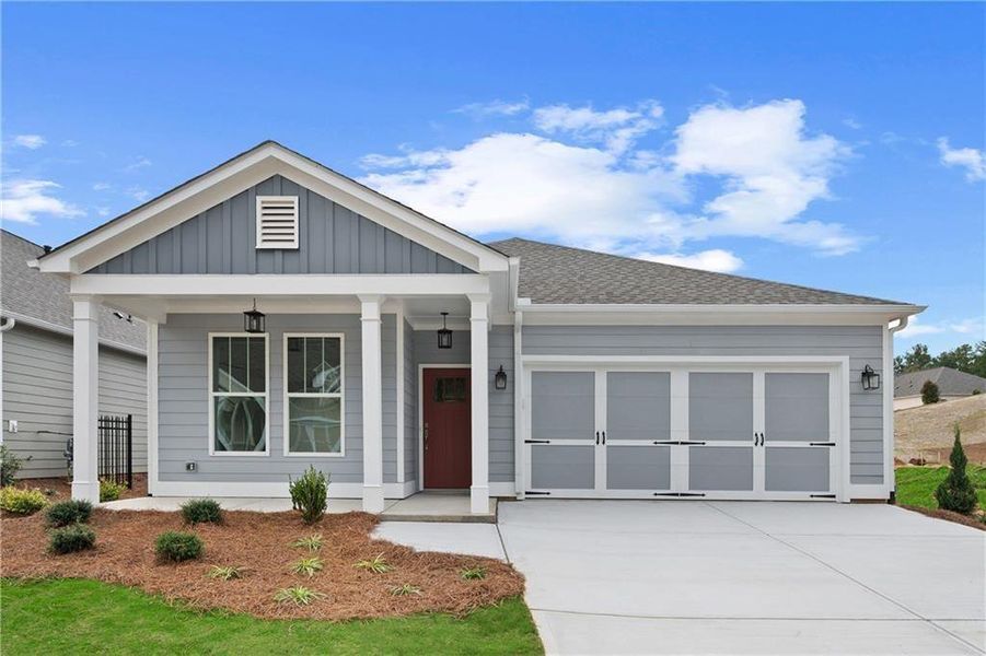 Front exterior of a new home in Echols Farm, Hiram, GA, highlighting curb appeal (Image 24).