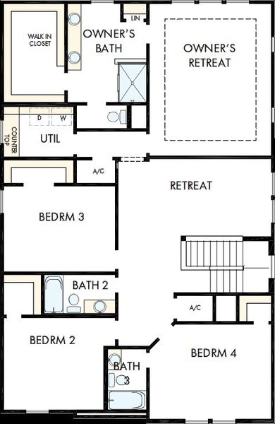 2D floor plan layout of this home in South Tampa - Urban Collection, Tampa, FL (Image 3).