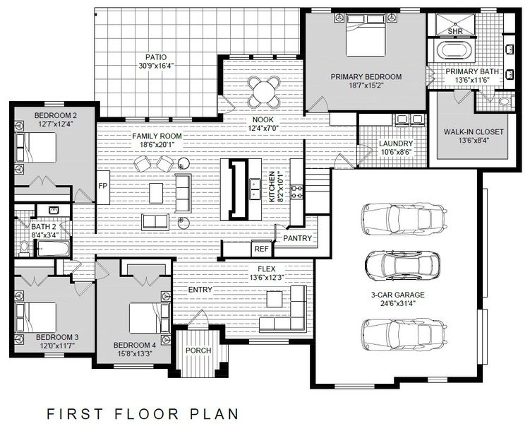 2D floor plan layout of this home in Brock Heights, Brock, TX (Image 5).