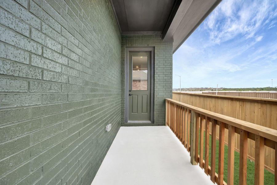 Exterior details and patio area of a home in Mayfair - Select Classic Series, New Braunfels (Image 4).