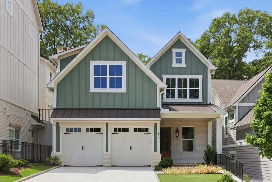Front exterior of a new home in , Marietta, GA, highlighting curb appeal (Image 1). Front exterior of a new home in , Marietta, GA, highlighting curb appeal (Image 1).