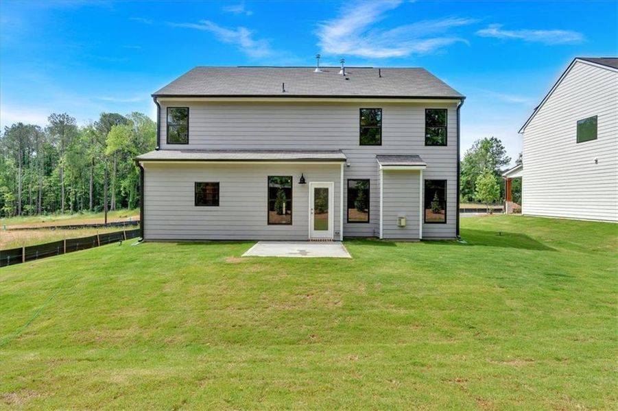 Exterior details and patio area of a home in The Overlook at Factory Shoals, Mableton (Image 3).