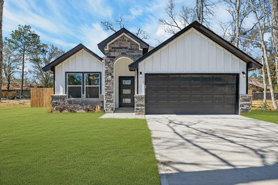 Front exterior of a new home in , Cleveland, TX, highlighting curb appeal (Image 19).