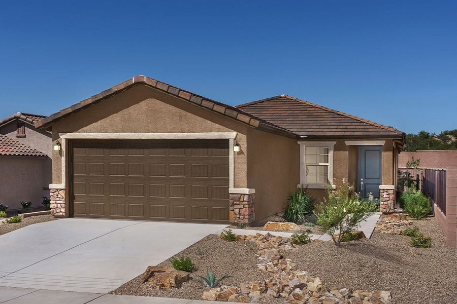 Representative exterior photo of a completed home built from the Plan 1745 Modeled by KB Home in Bella Tierra, Tucson, AZ (Image 5).