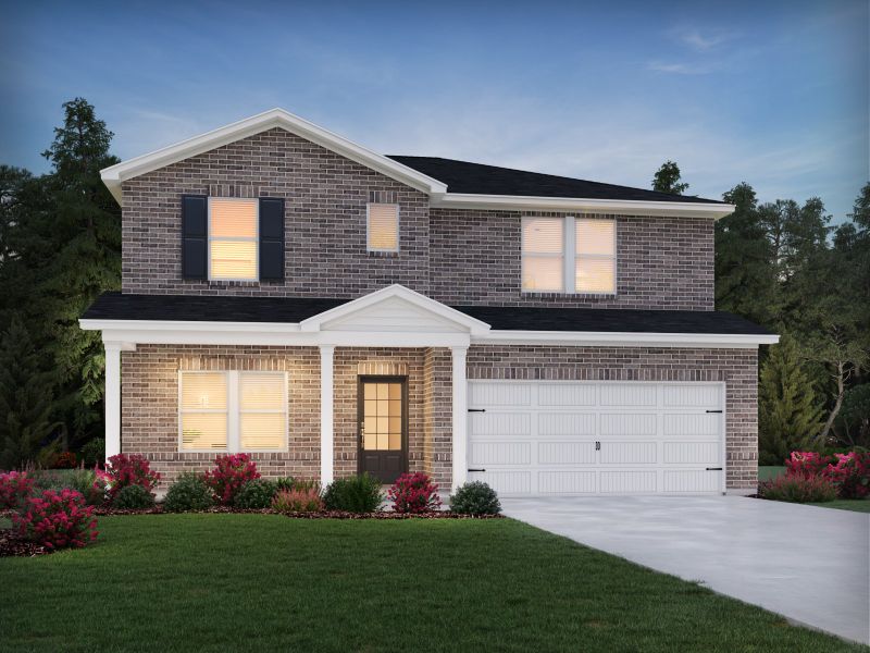 Representative exterior photo of a completed home built from the Sherwood Basement by Meritage Homes in Harmony Manor, Fairburn, GA (Image 2).