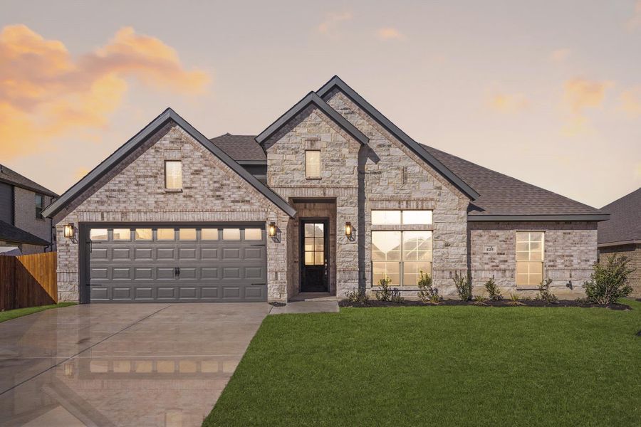 Elevation C with Stone | Concept 2379 at Abe's Landing in Granbury, TX by Landsea Homes