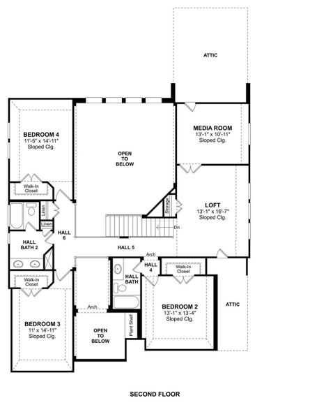 The Arthur floor plan by K. Hovnanian Homes. 2nd Floor shown. *Prices, plans, dimensions, features, specifications, materials, and availability of homes or communities are subject to change without notice or obligation.
