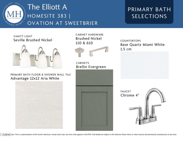 Primary Bathroom Selections Primary Bathroom Selections