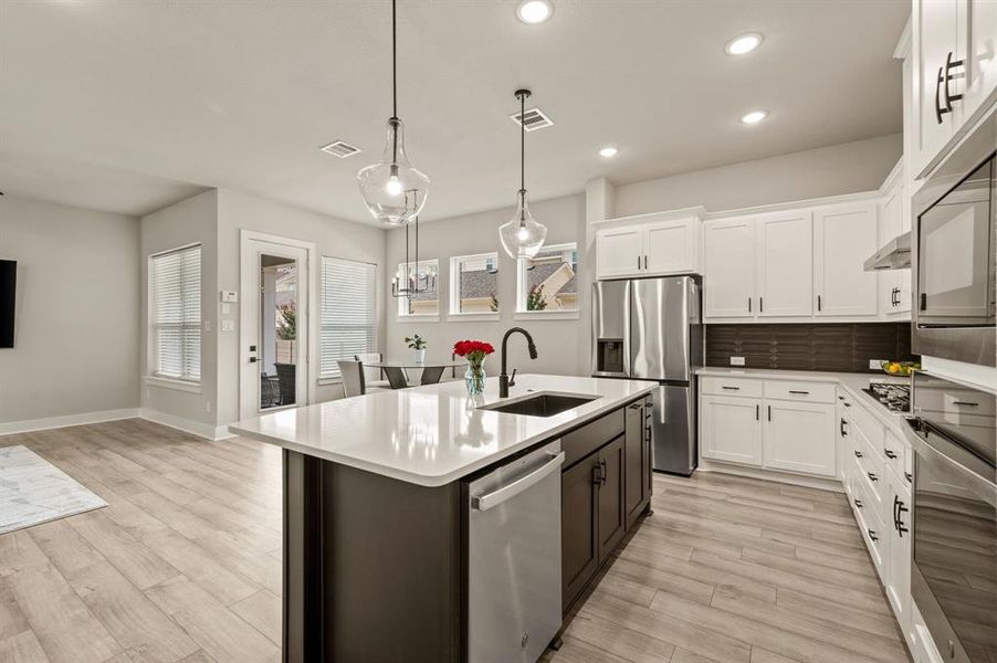 Furnished interior view inside a new home in HomeTown Garden, North Richland Hills (Image 16). Furnished interior view inside a new home in HomeTown Garden, North Richland Hills (Image 16).