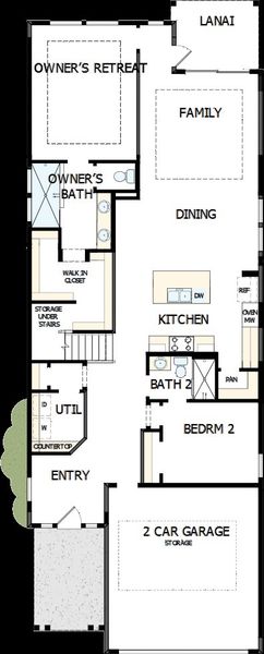 2D floor plan layout of this home in Seabrook Village 40' Front Entry, Ponte Vedra, FL (Image 2).