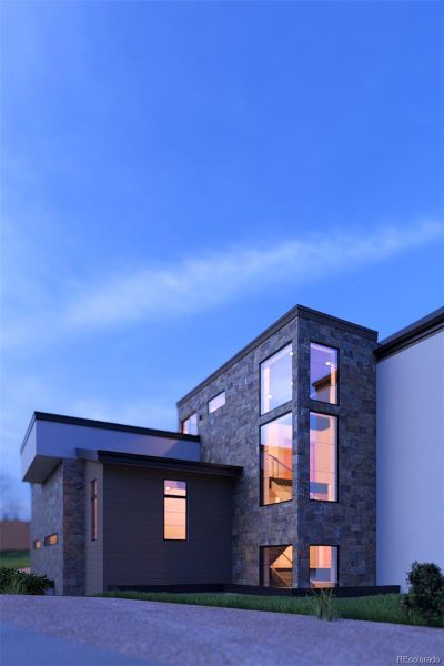 Rendering of new luxury home coming soon showcasing multiple outdoor entertainment areas with panoramic mountain views.