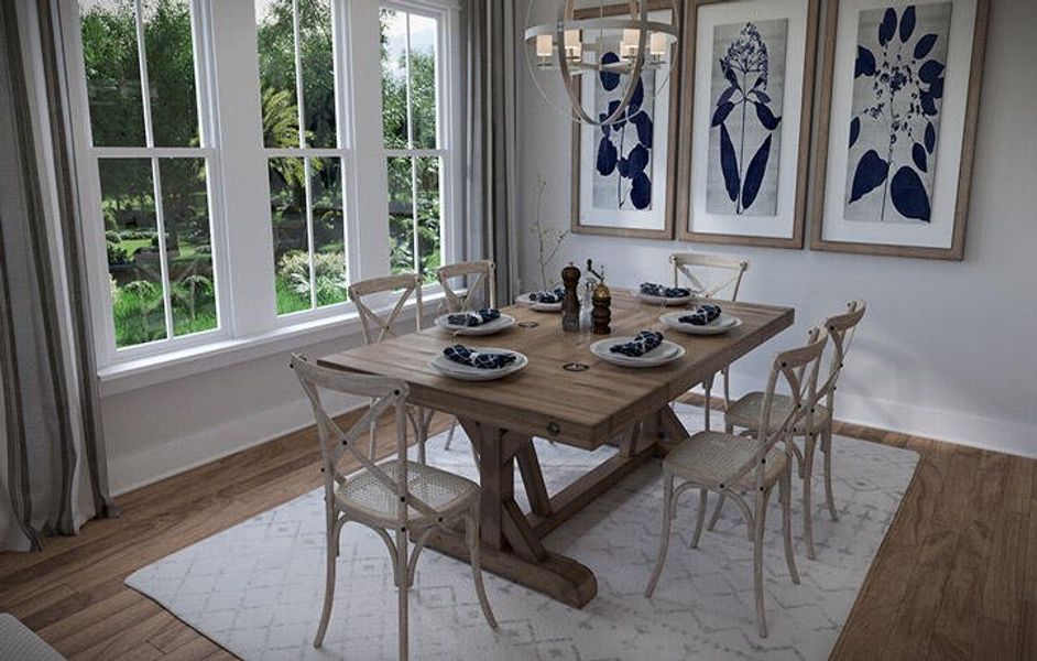 Furnished interior view inside a new home in Heron's Walk at Summers Corner: Row Collection, Summerville (Image 4).