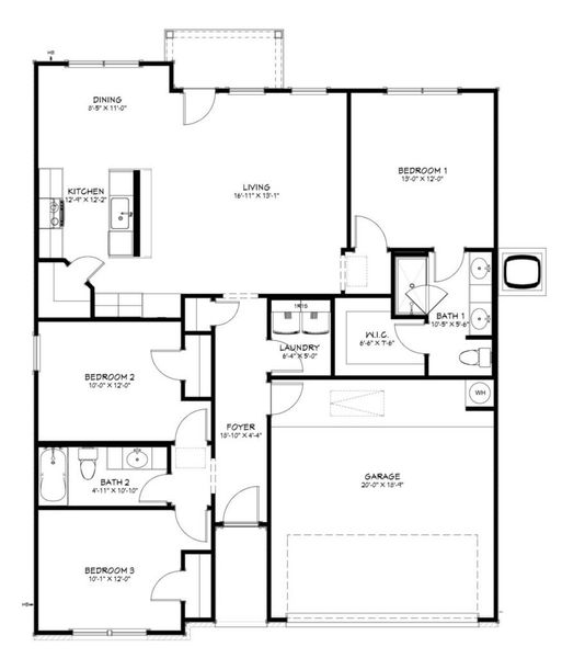 2D floor plan layout of this home in Mesa Ridge, Temple, TX (Image 3). 2D floor plan layout of this home in Mesa Ridge, Temple, TX (Image 3).