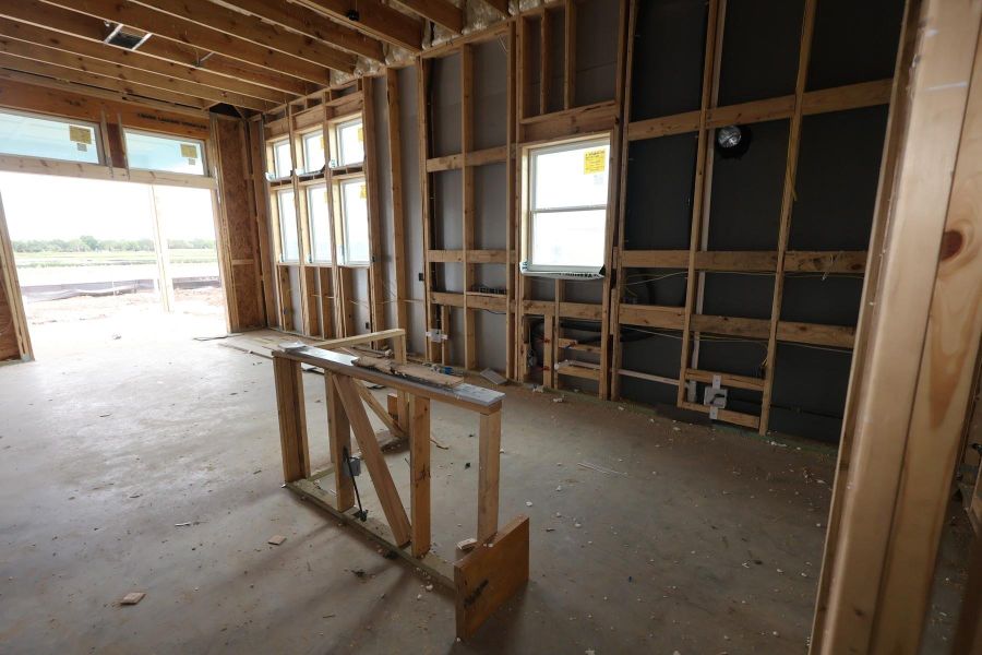 In-progress construction of a new home in Bridgeland Central: Emerald Heights - Landmark Row Collection, Cypress, TX (Image 8).