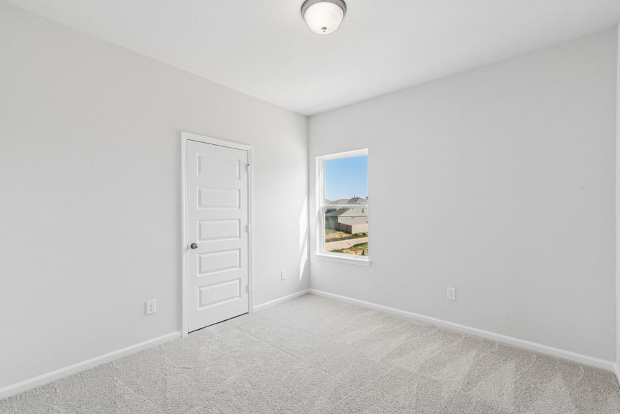 The Sparrow II- Bedroom 2. Sample floor plan image for illustration; upgrades, options, and colors may vary.