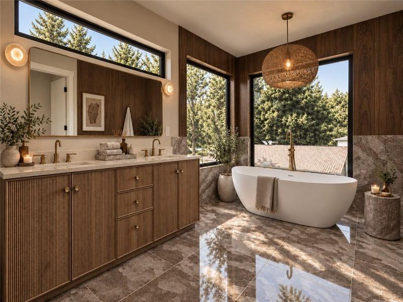 Furnished interior view inside a new home in , Atlanta (Image 27).