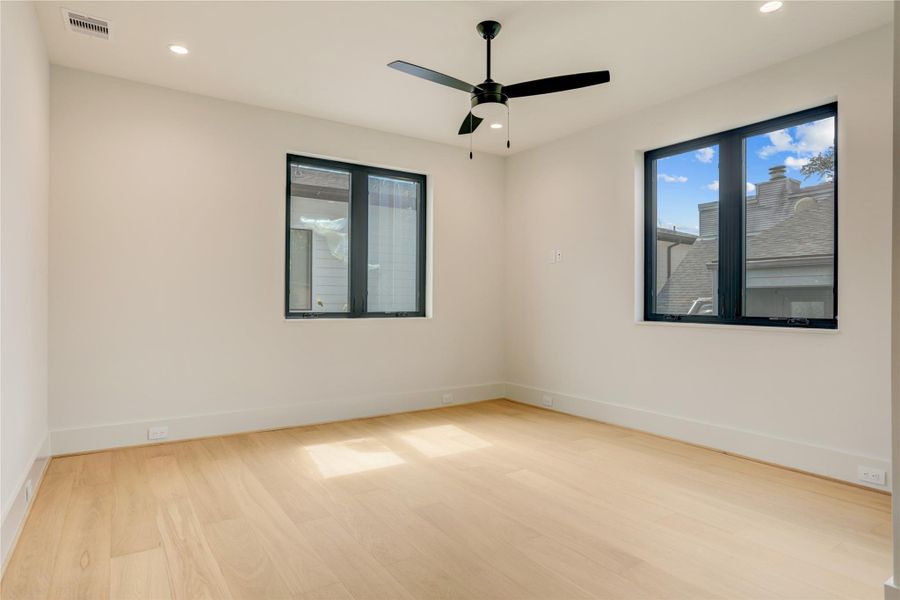 An additional bedroom occupies the second story. Possibly best utilized as a private study, it does have closet and ensuite bathroom access so could also be used for guests.