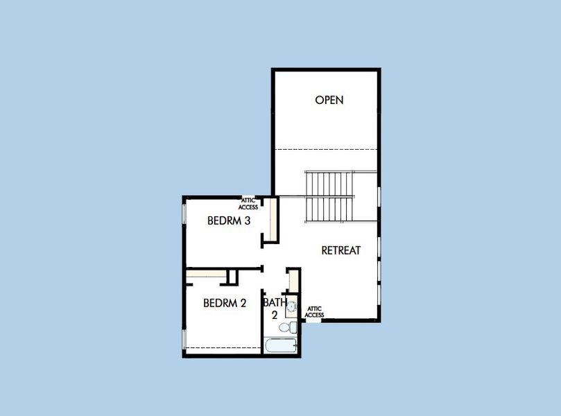 2D floor plan layout for the The Ormand by David Weekley Homes in Edgewater Garden Series, Royse City, TX (Image 6).