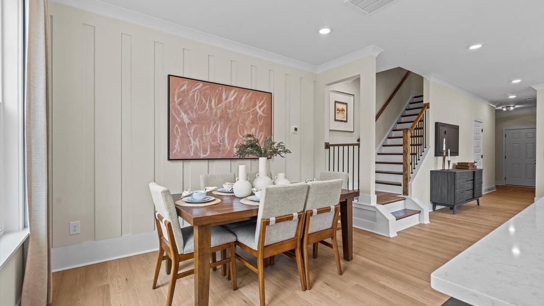 Representative furnished interior of a home built from the Litchfield by DRB Homes in North First Street Townes, Mebane (Image 12).