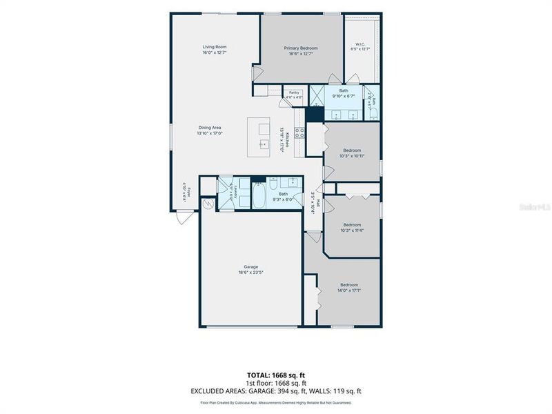 2D floor plan layout of this home in Wind Meadows South, Bartow, FL (Image 5).
