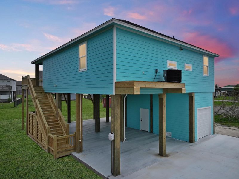Exterior details and patio area of a home in , Crystal Beach (Image 2). Exterior details and patio area of a home in , Crystal Beach (Image 2).
