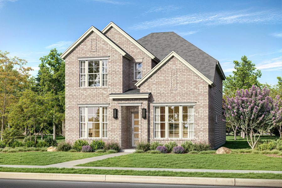 Representative exterior photo of a completed home built from the Nelson by Landon Homes in Fields - Brookside, Frisco, TX (Image 2). Representative exterior photo of a completed home built from the Nelson by Landon Homes in Fields - Brookside, Frisco, TX (Image 2).