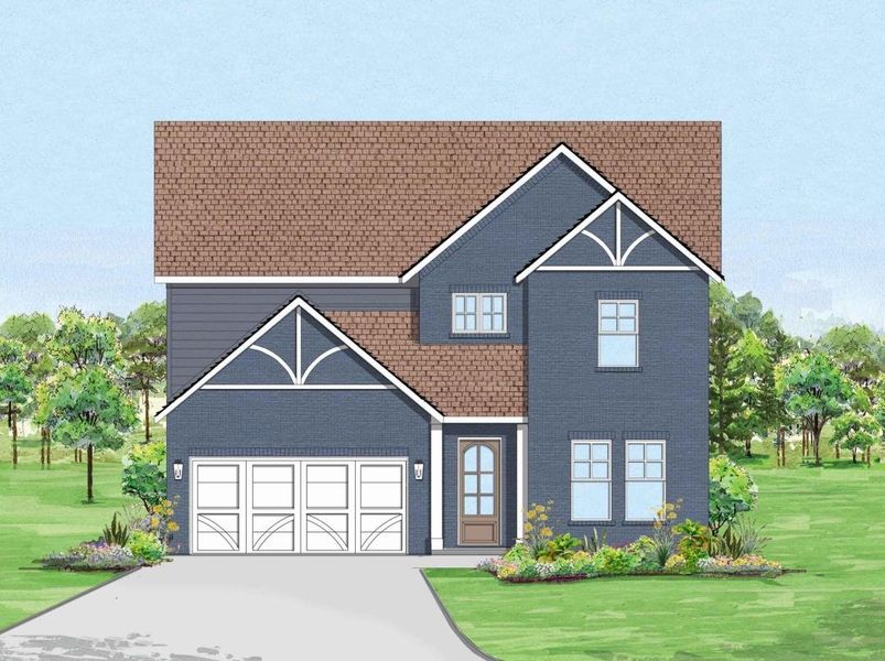 Exterior rendering of this home design in The Bluffs At Parks Of Aledo, Aledo, TX (Image 1).