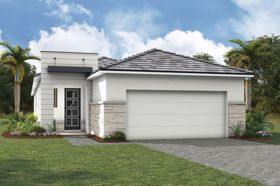 Representative exterior photo of a completed home built from the Sandstone by Mattamy Homes in Brightmore at Wellen Park, Venice, FL (Image 13).