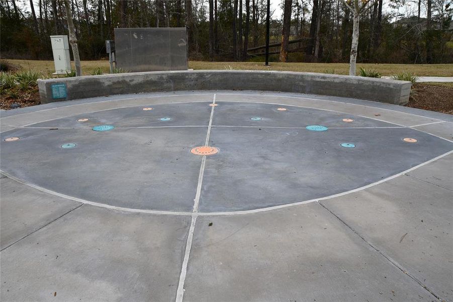 Splash pad that is active during the summer, spring, and fall.