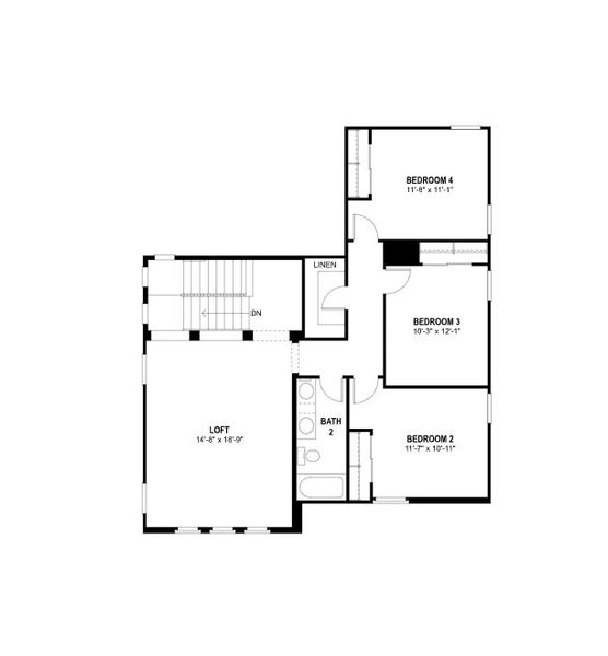 2D floor plan layout for the Romeo by Fulton Homes in Calistoga at Enclave, Litchfield Park, AZ (Image 4). 2D floor plan layout for the Romeo by Fulton Homes in Calistoga at Enclave, Litchfield Park, AZ (Image 4).