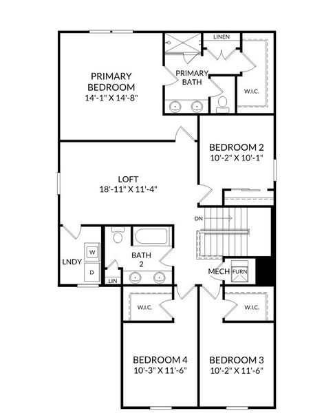 2D floor plan layout for the The Jensen by Stanley Martin Homes in Oakfield Trails, Parrish, FL (Image 4).